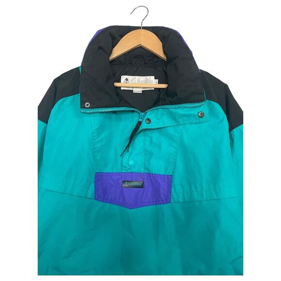 VTG Columbia Pullover Jacket Mens Medium Nylon Windbreaker Radial Sleeve 90s - Picture 3 of 16